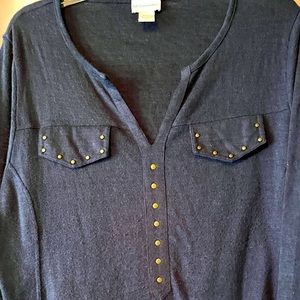 Soft Surroundings Navy Sweater Tunic